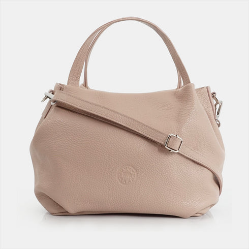 Bolso de mano de piel estilo saco para mujer nude Stefy