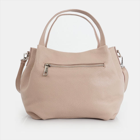 Bolso de mano de piel estilo saco para mujer nude Stefy