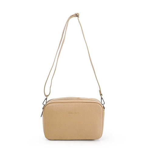 Bolso de bandolera con doble cremalleras Khaki Cora