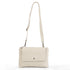 Bolso bandolera de piel con solapa Beige Cinti