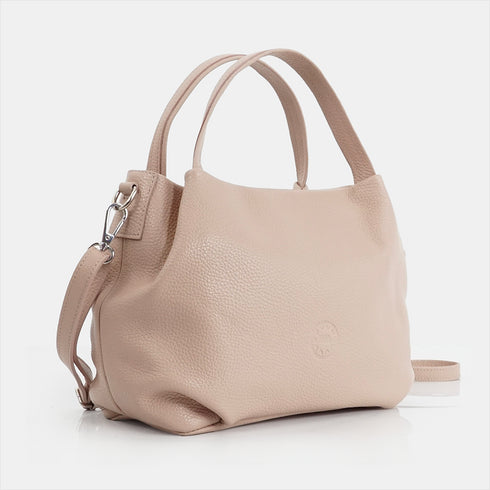 Bolso de mano de piel estilo saco para mujer nude Stefy