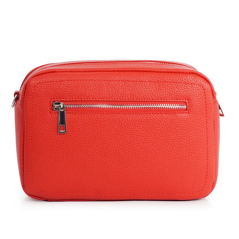 Bolso de bandolera con doble cremalleras Rojo Cora
