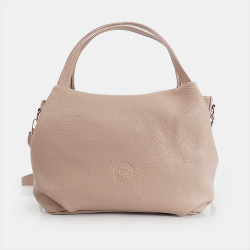 Bolso de mano de piel estilo saco para mujer nude Stefy