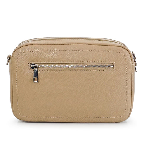 Bolso de bandolera con doble cremalleras Khaki Cora