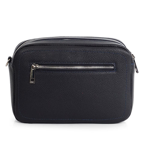 Bolso de bandolera con doble cremalleras Azul marino Cora