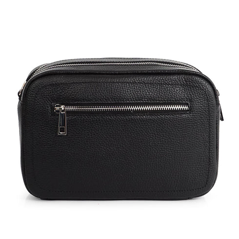 Bolso de bandolera con doble cremalleras Negro Cora