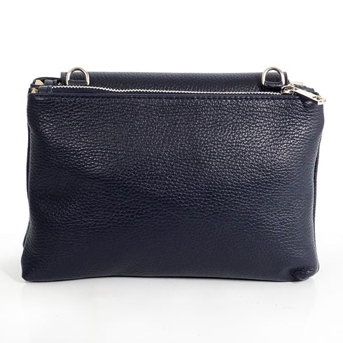 Bolso bandolera de piel con solapa Azul marino Cinti