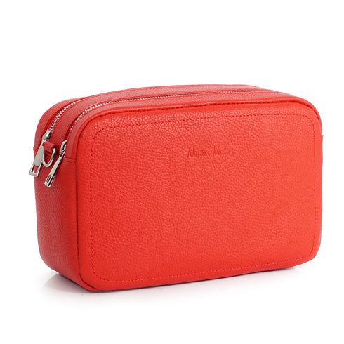 Bolso de bandolera con doble cremalleras Rojo Cora