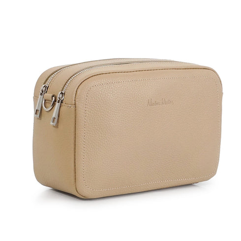 Bolso de bandolera con doble cremalleras Khaki Cora