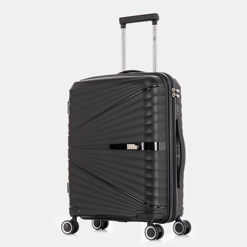 Maleta de cabina 55x39x21.5 cm (46L) Polipropileno - Candado Incrustado - 20 Pulgadas - Negro - Chocolate