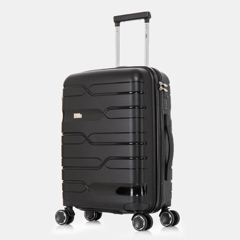 Maleta de cabina 55x38x22 cm (44L) Polipropileno - Candado Incrustado - 20 Pulgadas - Negro - Bass