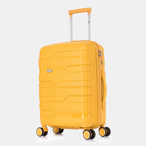 Maleta de cabina 55x38x22 cm (44L) Polipropileno - Candado Incrustado - 20 Pulgadas - Amarillo - Bass