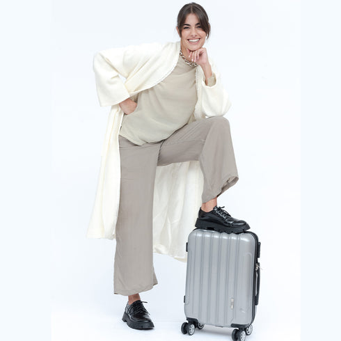 Maleta Cabina 55x39x21cm Policarbonato 45L - 20 Pulgadas Plateada - Seda