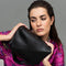 Bolso bandolera para mujer de piel con asas de mano negro Amelie