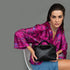 Bolso bandolera para mujer de piel con asas de mano negro Amelie
