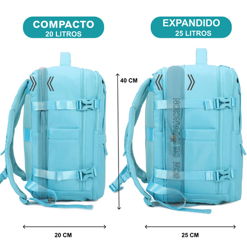 1990s Mochila de viaje cabina expandible para Ryanair 40x25x20-25cm,con bolsa de zapatillas,mochila casual