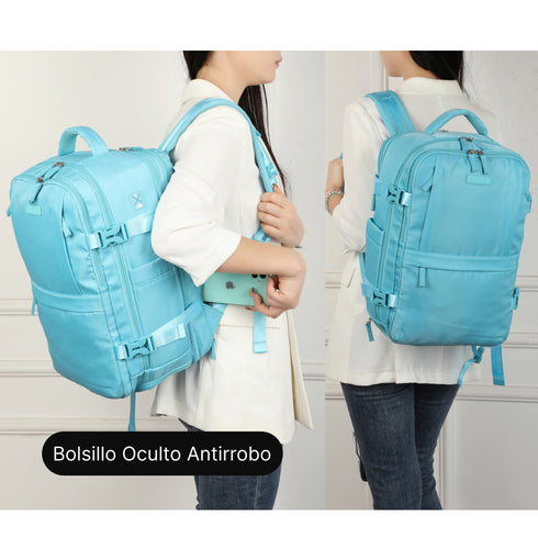 1990s Mochila de viaje cabina expandible para Ryanair 40x25x20-25cm,con bolsa de zapatillas,mochila casual