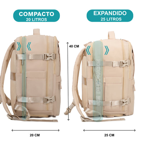 1990s Mochila de viaje cabina expandible para Ryanair 40x25x20-25cm,con bolsa de zapatillas,mochila casual