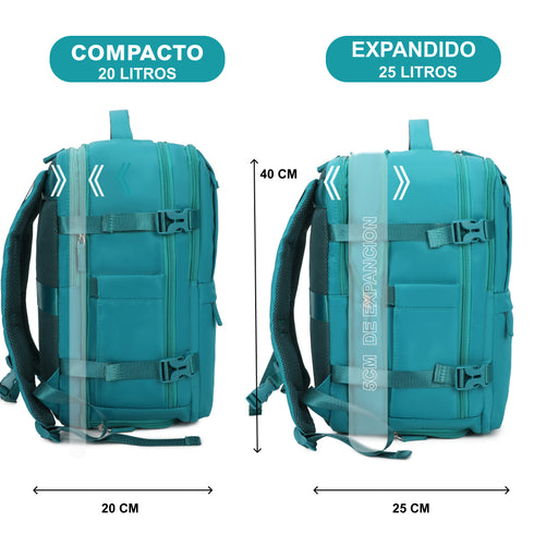 1990s Mochila de viaje cabina expandible para Ryanair 40x25x20-25cm,con bolsa de zapatillas,mochila casual