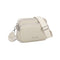 Bolso bandolera mujer pequeño de cuero PU tres compartimentos y dos bandoleras, bolso mensajero para cruzar polipiel regalo original para mujer - Beige