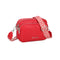 Bolso bandolera mujer pequeño de cuero PU tres compartimentos y dos bandoleras, bolso mensajero para cruzar polipiel regalo original para mujer - Rojo
