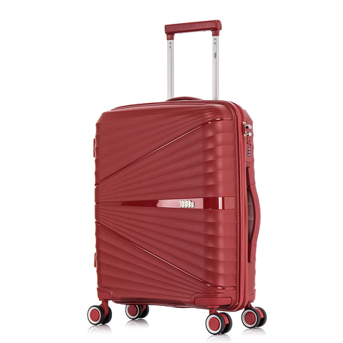 Maleta de cabina 55x39x21.5 cm (46L) Polipropileno - Candado Incrustado - 20 Pulgadas - Burdeos - Chocolate