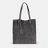 Bolso tote de piel serraje liso de mujer gris Cloe