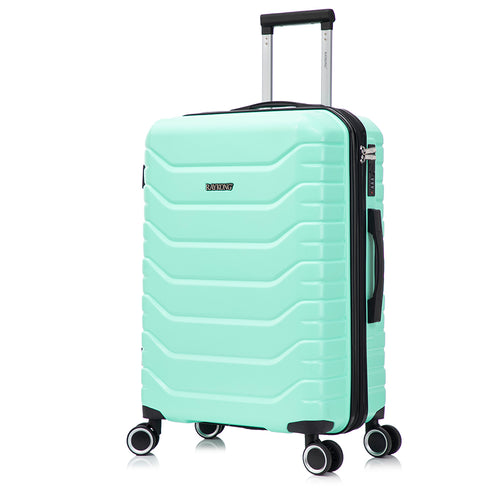 RAYKONG Maleta Mediana Expandible ABS+Policarbonato 66x45x27.50cm - 30cm Extendido | 82L - 90L | 24 Pulgadas |23kg semirígidas candado combinación - Menta