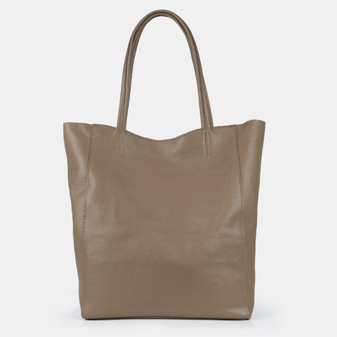 Bolso shopper para mujer de piel para personalizar khaki Amy