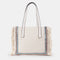 Bolso shopper para mujer de lona étnica beige Indira