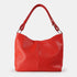 Bolso de hombro para mujer de piel con bandolera extensible rojo Mara