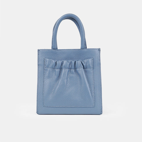 Bolso bandolera de piel pequeño mujer azul celeste Carmen