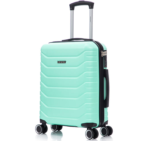 RAYKONG Maleta de Cabina 55x40x20cm Policarbonato (40L) semirígida Trolley pequeño Equipaje de Mano 4 Ruedas giratorios a 360º Cierre numérico-Menta