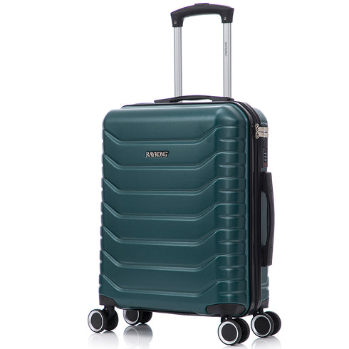 RAYKONG Maleta de Cabina 55x40x20cm Policarbonato (40L) semirígida Trolley pequeño Equipaje de Mano 4 Ruedas giratorios a 360º Cierre numérico- Verde