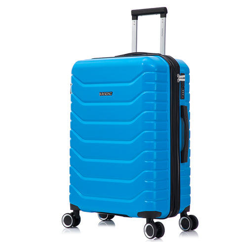 RAYKONG Maleta Mediana Expandible ABS+Policarbonato 66x45x27.50cm - 30cm Extendido | 82L - 90L | 24 Pulgadas |23kg semirígidas candado combinación - Turquesa