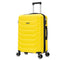 RAYKONG Maleta Mediana Expandible ABS+Policarbonato 66x45x27.50cm - 30cm Extendido | 82L - 90L | 24 Pulgadas |23kg semirígidas candado combinación - Amarillo