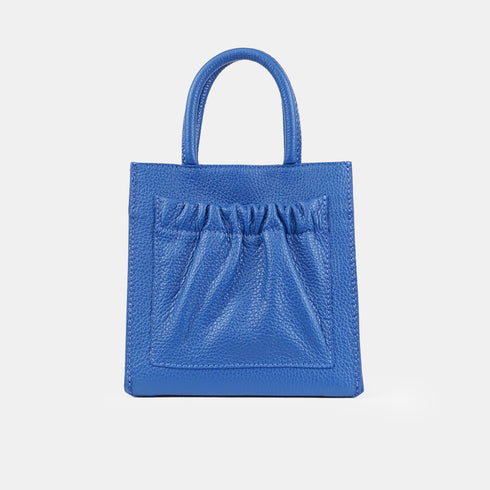 Bolso bandolera de piel pequeño mujer azul Carmen