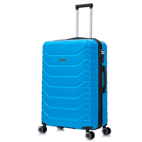 RAYKONG Maleta Grande Expandible ABS+Policarbonato 75x49x31cm - 33.50cm Extendido | 114L - 123L | 28 Pulgadas | 25kg semirígidas candado combinación - Turquesa