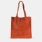 Bolso tote de piel serraje liso de mujer naranja Cloe