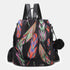 Mochila antirrobo Impermeable para mujer (14.80L) | Mochila Convertible en bolso con pompón y asa desmontable de adorno Plumas