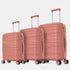 Juego de maletas PP Rígida 3 piezas|Maleta Cabina 55cm|Maleta Mediana 65cm Expandible |Maleta Grande 75cm Expandible |Bass Rosa Dorado