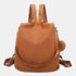 Mochila antirrobo Impermeable para mujer (14.80L) | Mochila Convertible en bolso con pompón y asa desmontable de adorno Marrón