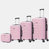 Conjunto de 4 Maletas ABS+PC|Neceser 29cm|Cabina 55x40x20cm|Mediana Expandible 20kg-23kg - 66x45x27.50-30cm|Grande Expandible 23kg-25kg - 75x49x31-33.50cm | RosaClaro