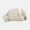 Bolso bandolera mujer pequeño de cuero PU dos compartimentos y dos bandoleras, bolso mensajero para cruzar polipiel regalo original para mujer - Beige