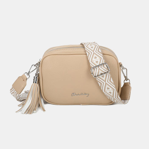 Bolso bandolera mujer pequeño de cuero PU dos compartimentos y dos bandoleras, bolso mensajero para cruzar polipiel regalo original para mujer - Khaki