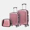 1990s Juego de Maletas Policarbonato Rígida 3 Piezas|Maleta Cabina 55cm|Maleta Mediana 68cm|Neceser 29cm|RosaDorado