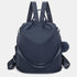 Mochila antirrobo Impermeable para mujer (14.80L) | Mochila Convertible en bolso con pompón y asa desmontable de adorno Azul Marino