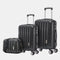 1990s Juego de Maletas Policarbonato Rígida 3 Piezas|Maleta Cabina 55cm|Maleta Mediana 68cm|Neceser 29cm|Negro