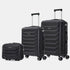 Conjunto de 3 Maletas|Neceser 29x35x16.50cm|Maleta Cabina ABS+PC 55x40x20cm|Mediana Expandible 20kg-23kg - 66x45x27.50-30cm | Negro