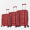 Juego de maletas PP Rígida 3 piezas|Maleta Cabina 55cm|Maleta Mediana 65cm Expandible |Maleta Grande 75cm Expandible |Bass Rojo